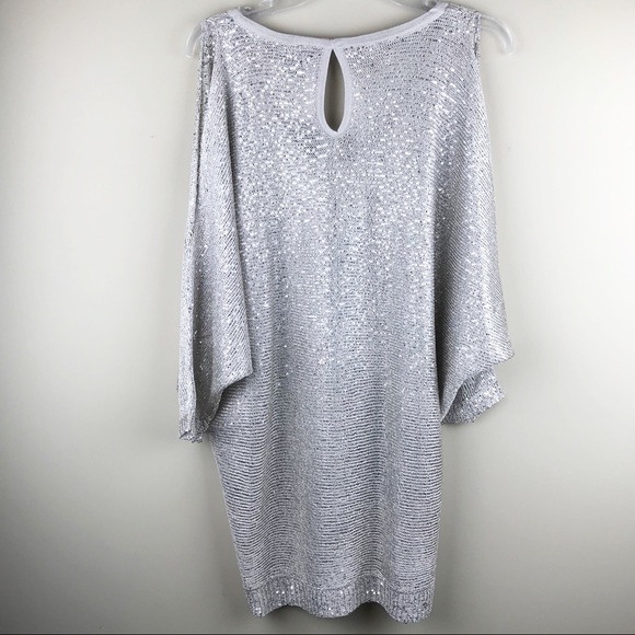 Nicole Miller cold shoulder sequined tunic top - Picture 3 of 4